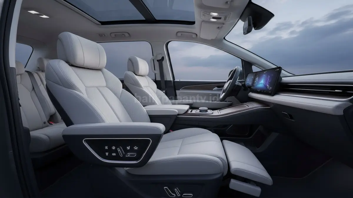 Interior Xpeng X9 dengan kursi zero gravity dan fitur pijat (BTV/Ai)