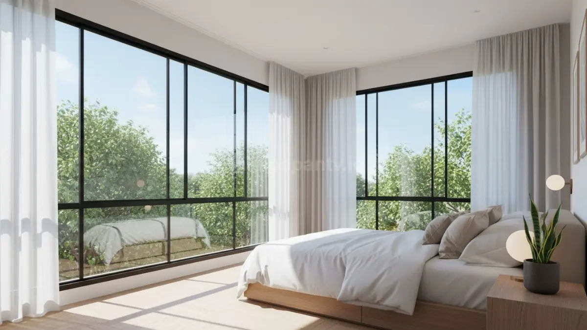 Jendela kamar dengan pencahayaan alami dan ventilasi optimal untuk kenyamanan tidur. (BTV/Ai)