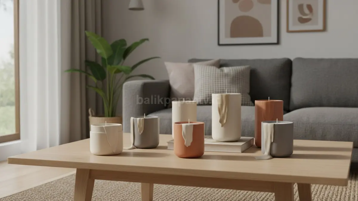 Lilin wadah minimalis warna netral menciptakan kesan luksan, adem, mudah menyatu dengan berbagai interior rumah modern (BTV/Ai)