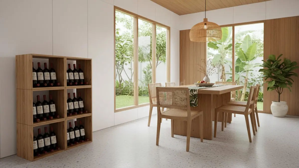 Rak wine modular berdiri bebas (BTV/Ai)