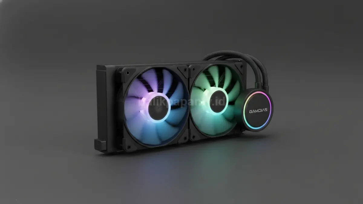 Tampilan Gamdias Aura GL240 V2 dengan desain RGB bersih dan radiator 240mm (BTV/Ai)