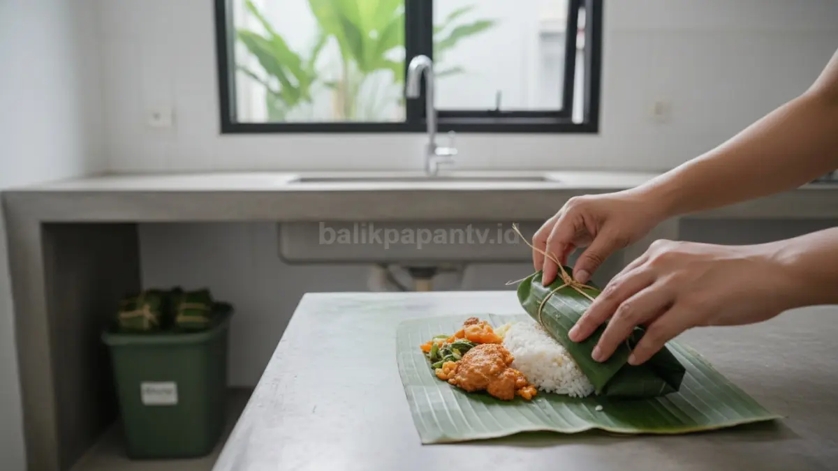 Teknik membungkus sisa makanan sebelum dibuang
