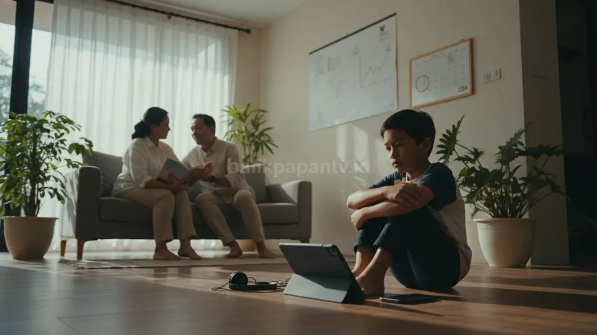 Anak menghadapi tekanan digital dan emosi, keluarga mulai pentingkan kesehatan mental sejak dini sekarang.  (BTV/Ai)

