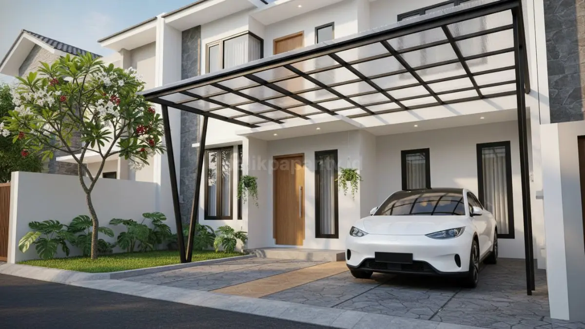 Carport Kanopi Transparan Modern. (BTV/Ai)