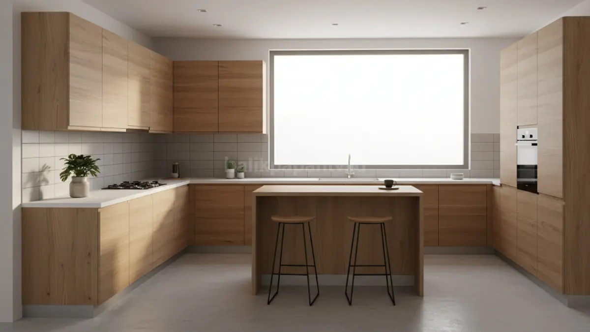 Flat panel motif kayu natural minimalis (BTV/Ai)