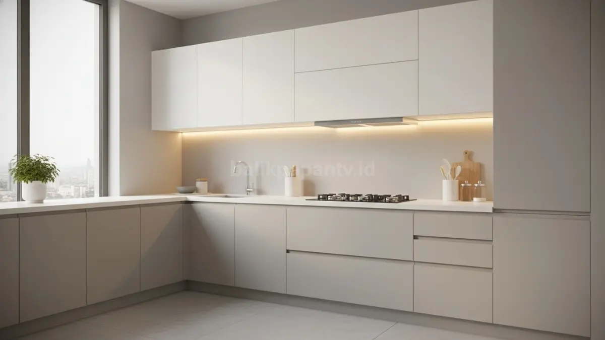 Flat panel warna matte dengan pencahayaan hangat (BTV/Ai)