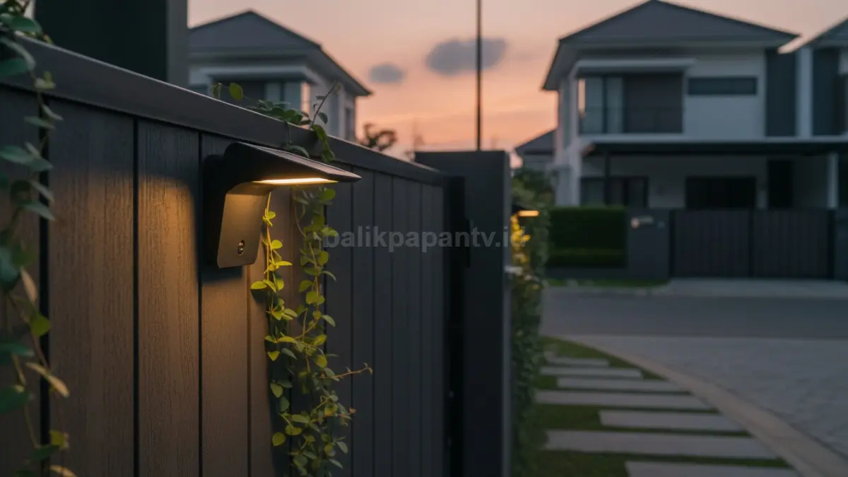 Lampu solar panel outdoor. (BTV/Ai)