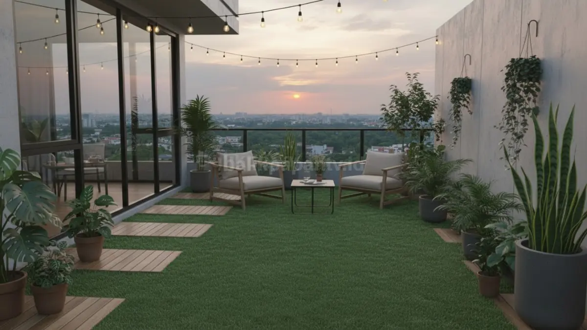 Rooftop Garden Minimalis Natural. (BTV/Ai)