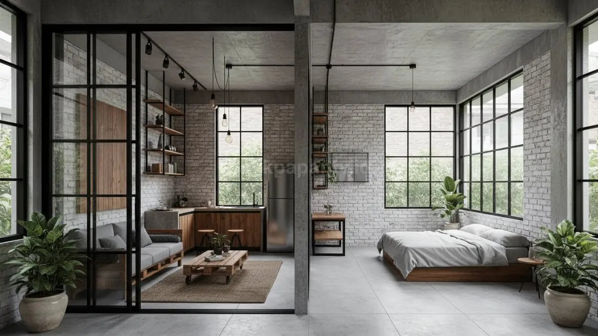 Rumah 6x8 mezzanine minimalis menambah ruang fungsional, hemat tempat, nyaman untuk hunian modern kecil.
