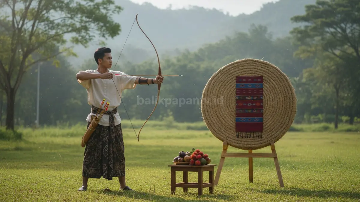 Traditional archery menarik pemula karena sederhana, melatih fokus, postur tubuh, dan terasa dekat budaya tradisional.  (BTV/Ai)

