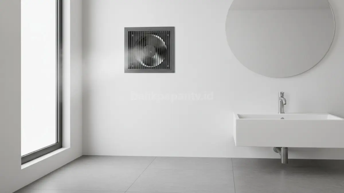 Ventilasi kamar mandi kecil rumah minimalis membantu udara lembab cepat keluar dan ruangan terasa nyaman
