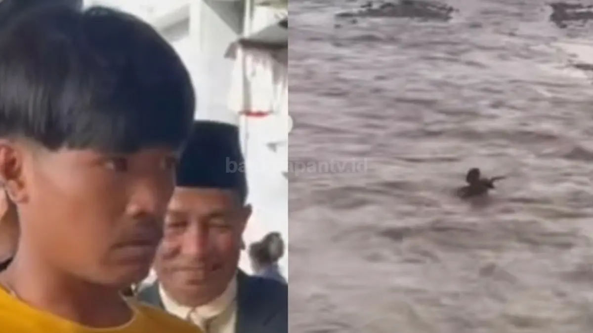 adri Maiwansyah nekat terjun ke Sungai Batang Anai demi menyelamatkan lansia yang nyaris hanyut