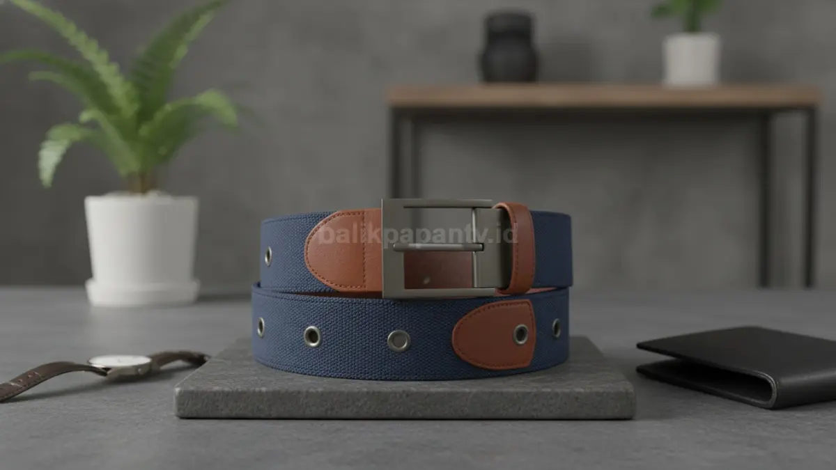 Ikat pinggang unisex model canvas dan kulit PU tampil modern untuk gaya kasual dan formal harian
