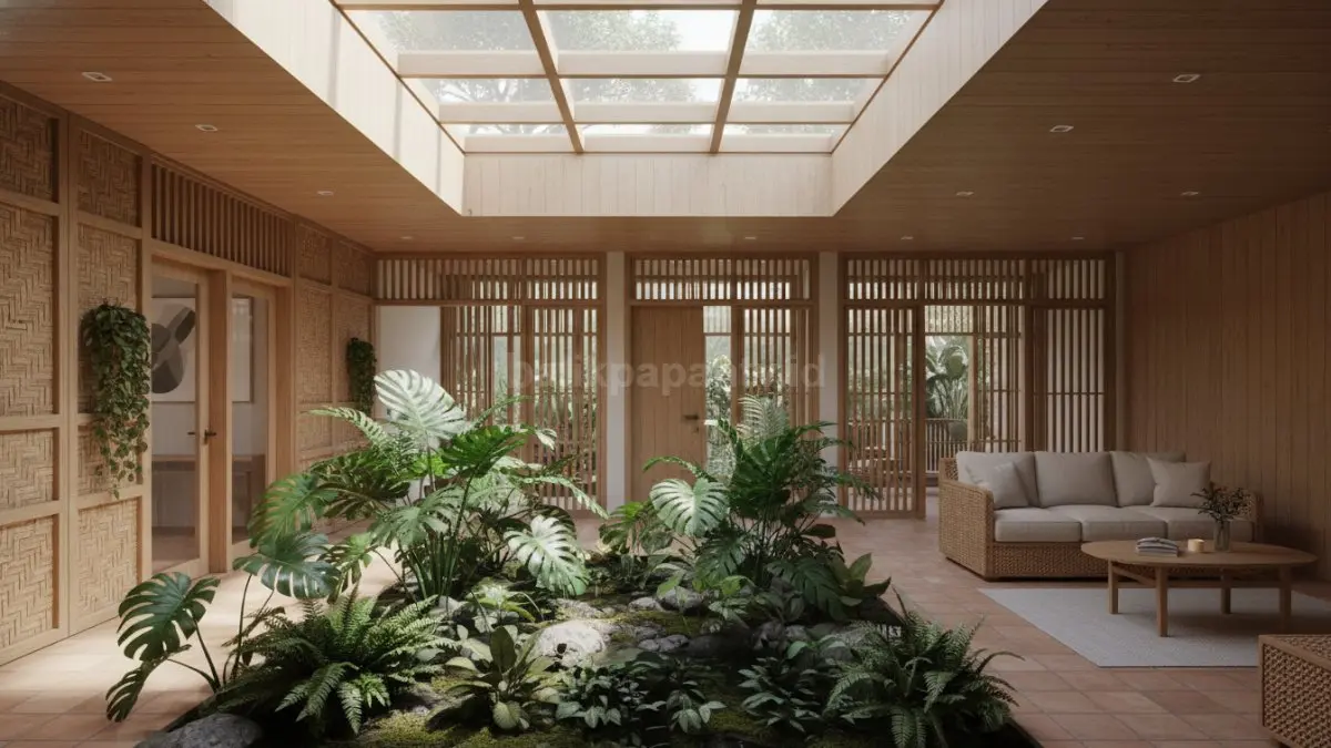 Inner garden tropis membantu rumah lebih adem, sehat, hemat energi, sekaligus menenangkan pikiran penghuni perkotaan.