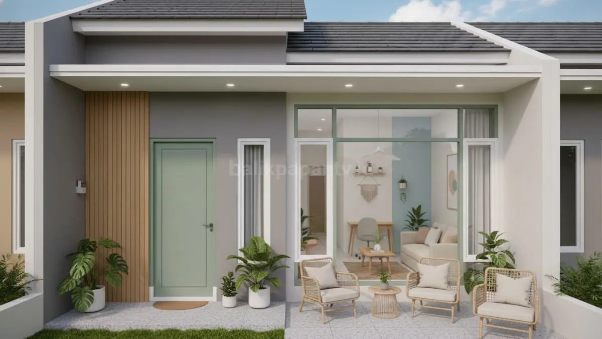 Interior rumah minimalis dengan kombinasi warna natural dan pencahayaan hangat. (BTV/Ai)