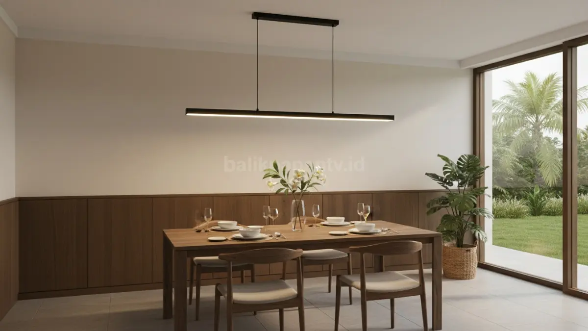  Lampu Gantung Linear Hitam Matte (BTV/Ai)