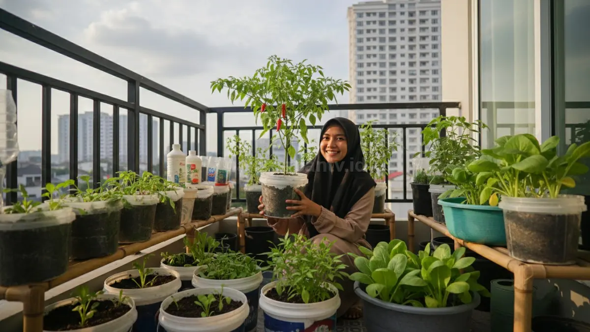 Menanam sayuran dalam ember praktis, hemat lahan, mudah dirawat, produktif, sekaligus mengurangi pengeluaran dapur rumah.
