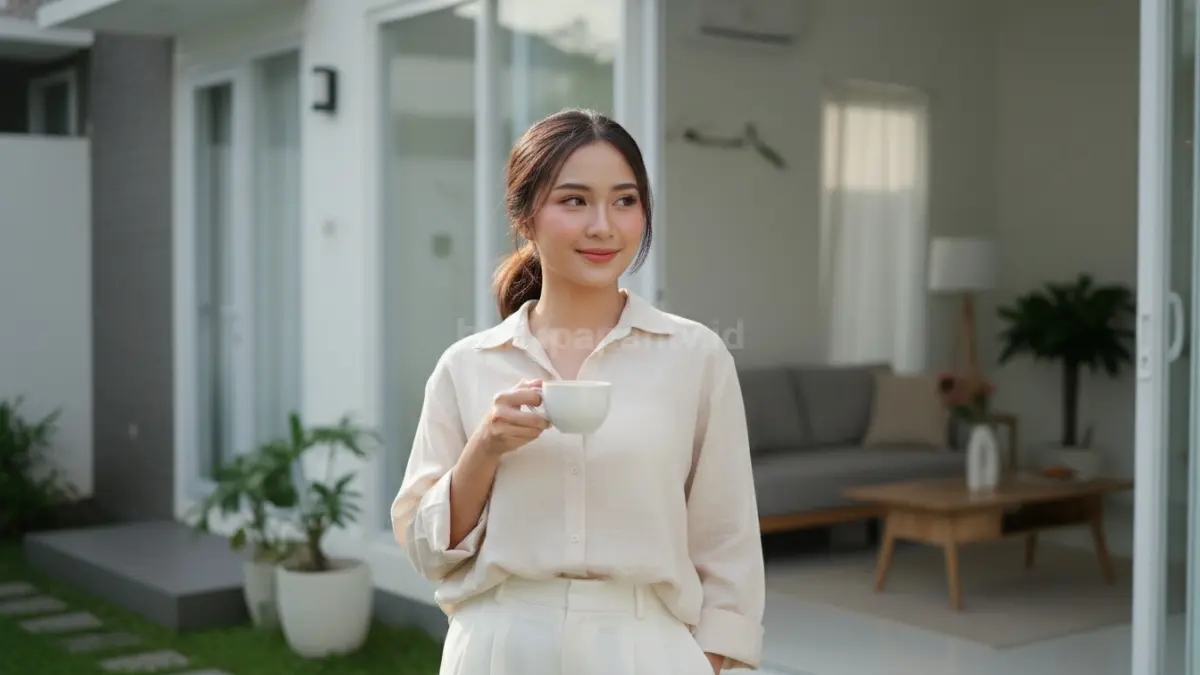 Perempuan memakai make up viral ala Korea dengan hasil glowing natural untuk aktivitas harian modern
