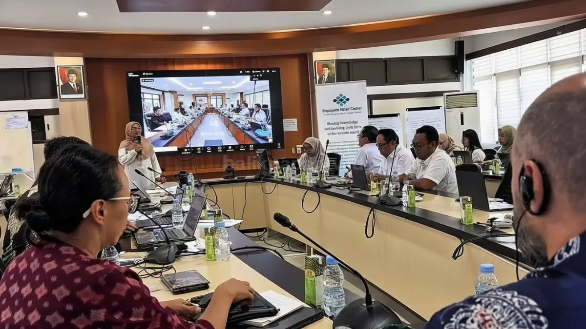Pertemuan kolaborasi Pemkot Balikpapan bersama World Bank dan Singapore Water Center membahas roadmap ketahanan air kota.