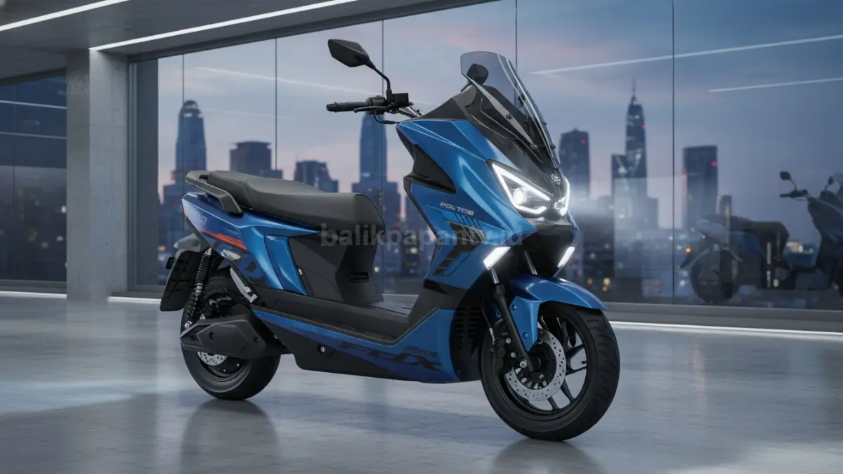 Polytron Fox 350 warna Siralic Blue tampil modern dengan desain bongsor dan lampu full LED (BTV/Ai)