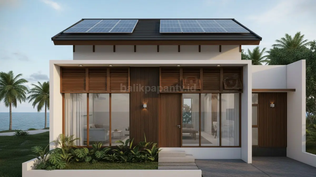 Rumah modern tropis berbasis AI dengan smart ventilation dan kontrol otomatis hemat energi