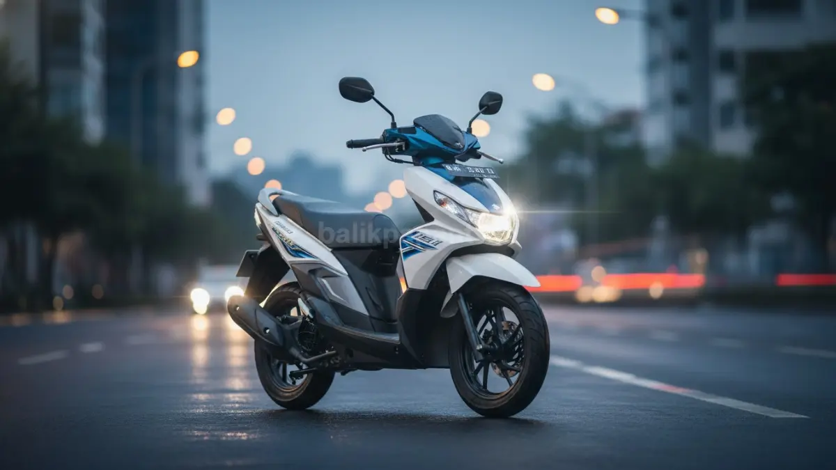 Suzuki Nex II dikenal irit bahan bakar, ringan dikendarai, dan nyaman menghadapi lalu lintas perkotaan padat. (BTV/AI)