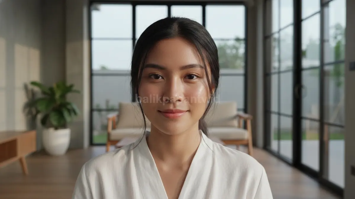 Tampilan wajah glowing natural ala Korea yang ramai muncul di media sosial dan FYP
