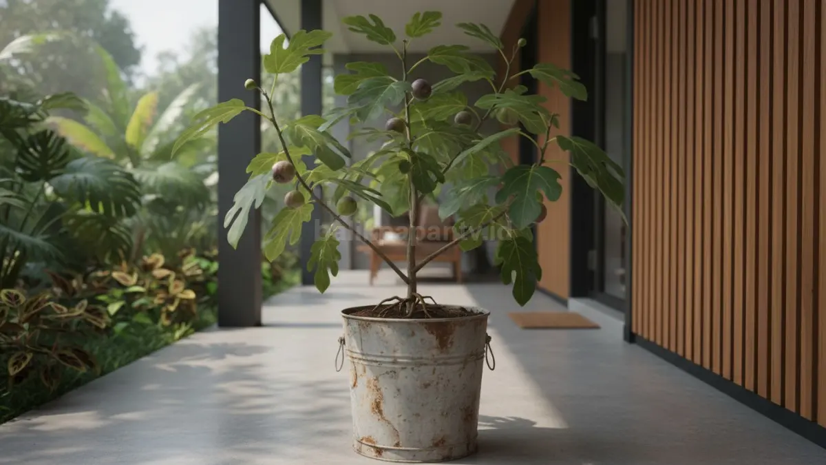 Tanaman tin cocok ditanam dalam ember, produktif, hemat air, sekaligus mempercantik halaman rumah modern.
