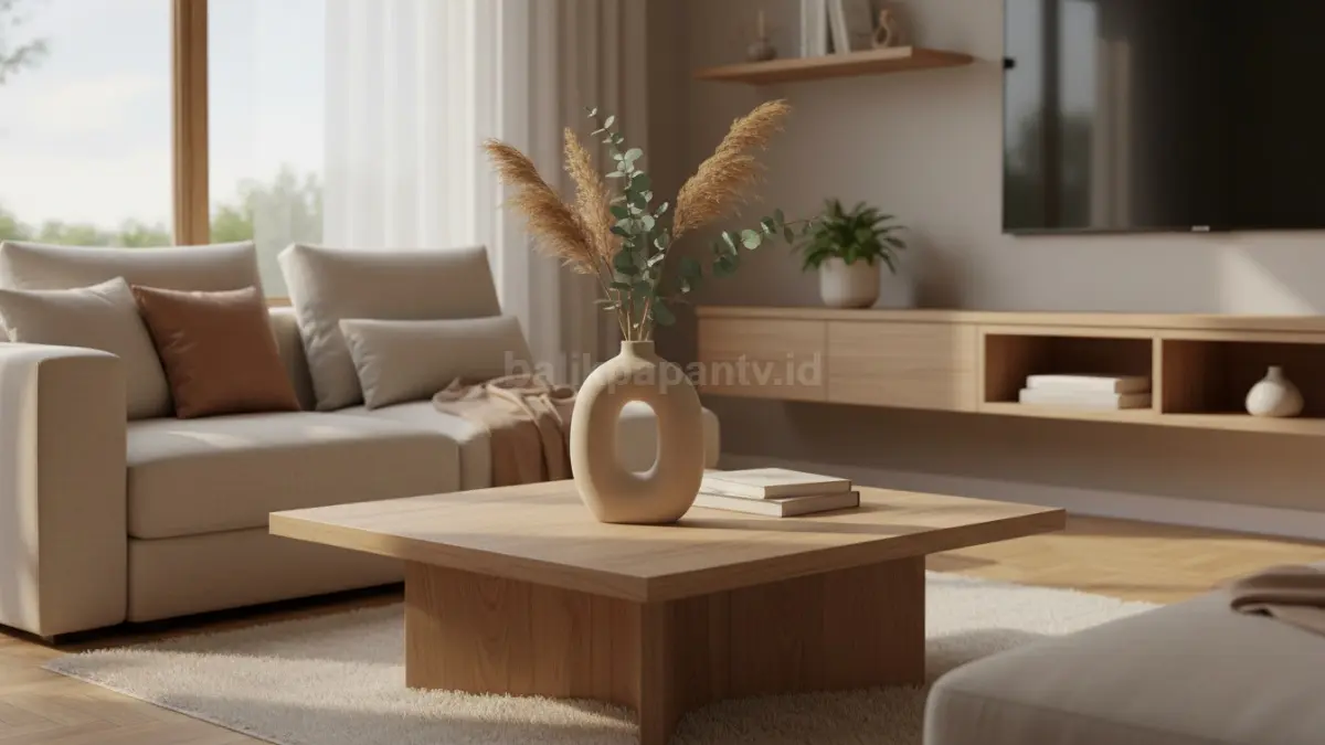 Vas keramik matte warna earthy untuk ruang tamu hangat (BTV/Ai)