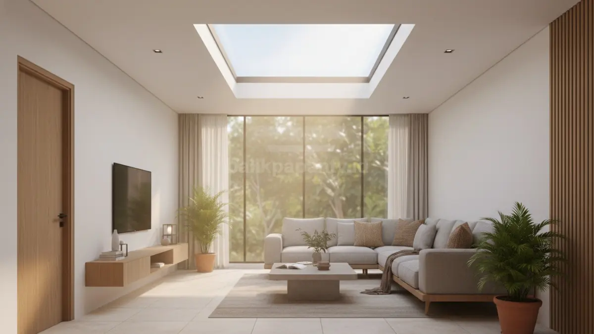 Ventilasi dan skylight pintar menjaga rumah pesisir sejuk, terang, hemat listrik, serta nyaman sepanjang hari.