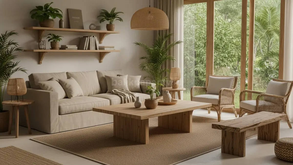 Furnitur Kayu Natural Tanpa Finishing Mengilap (BTV/Ai)