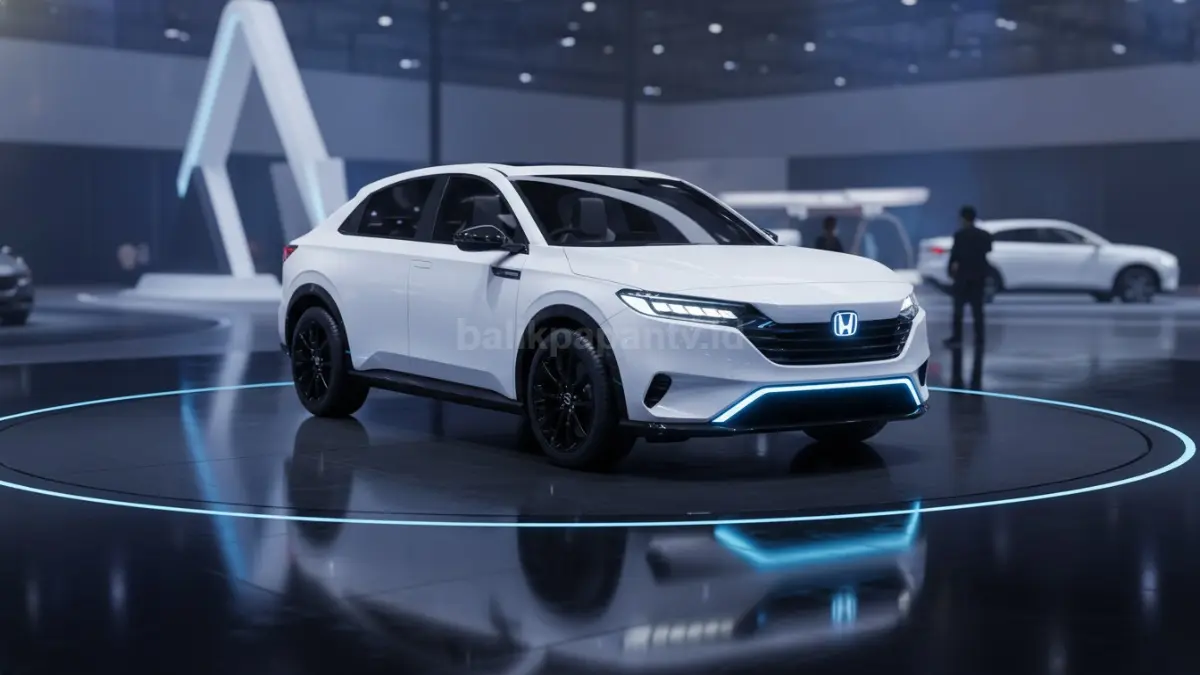 Honda e:N2 tampil futuristik di BIMS 2026 dengan desain sporty dan logo menyala (BTV/Ai)