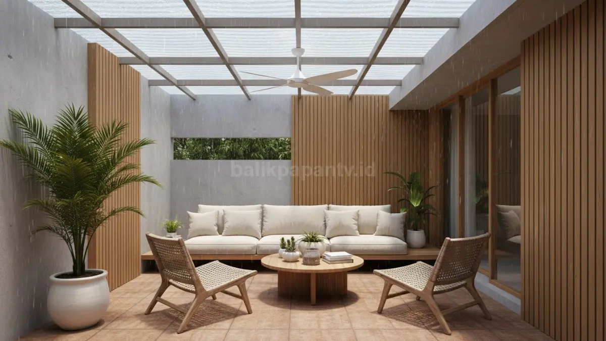 Ruang Santai Outdoor dengan Atap Transparan. (BTV/Ai)