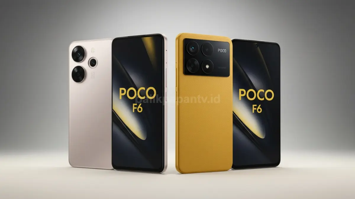 Tampilan desain POCO F6 minimalis dan POCO X6 Pro vegan leather khas POCO (BTV/Ai)