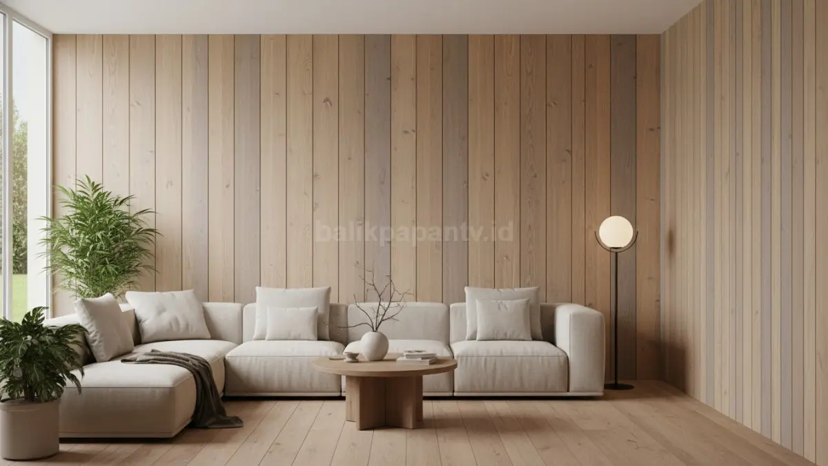 Wall Panel Kayu Vertikal untuk Efek Tinggi Ruangan (BTV/Ai)
