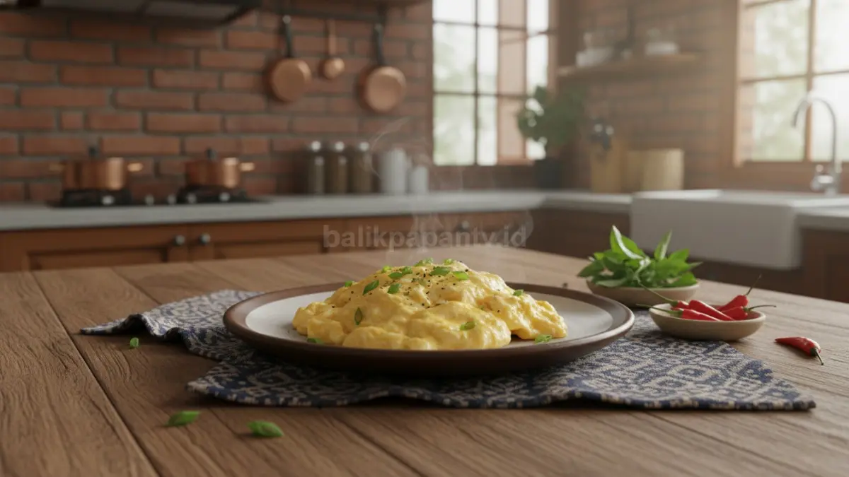Rahasia telur orak-arik lembut 2026 menghadirkan tekstur creamy sederhana yang mudah dibuat di rumah.
