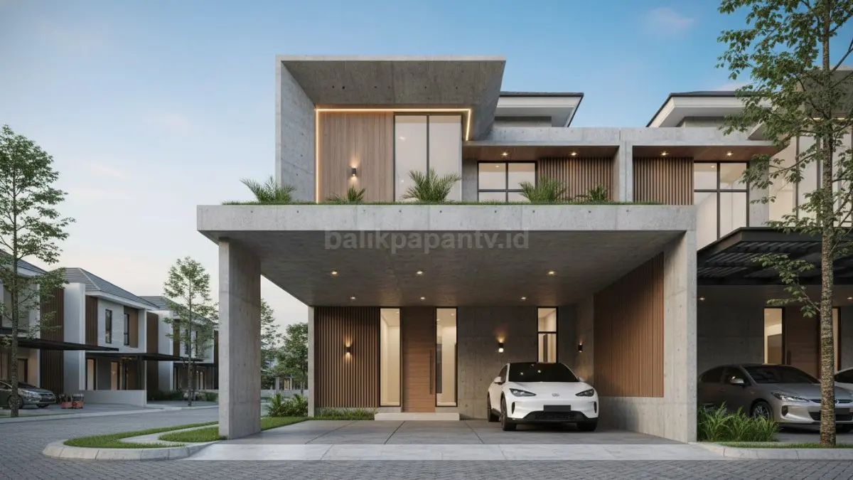 Carport Menyatu dengan Dak Beton Rumah. (BTV/Ai)