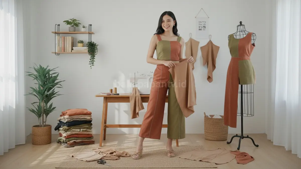 DIY baju bekas di kamar minimalis dengan hasil pakaian modern yang tampil estetik dan hemat biaya
