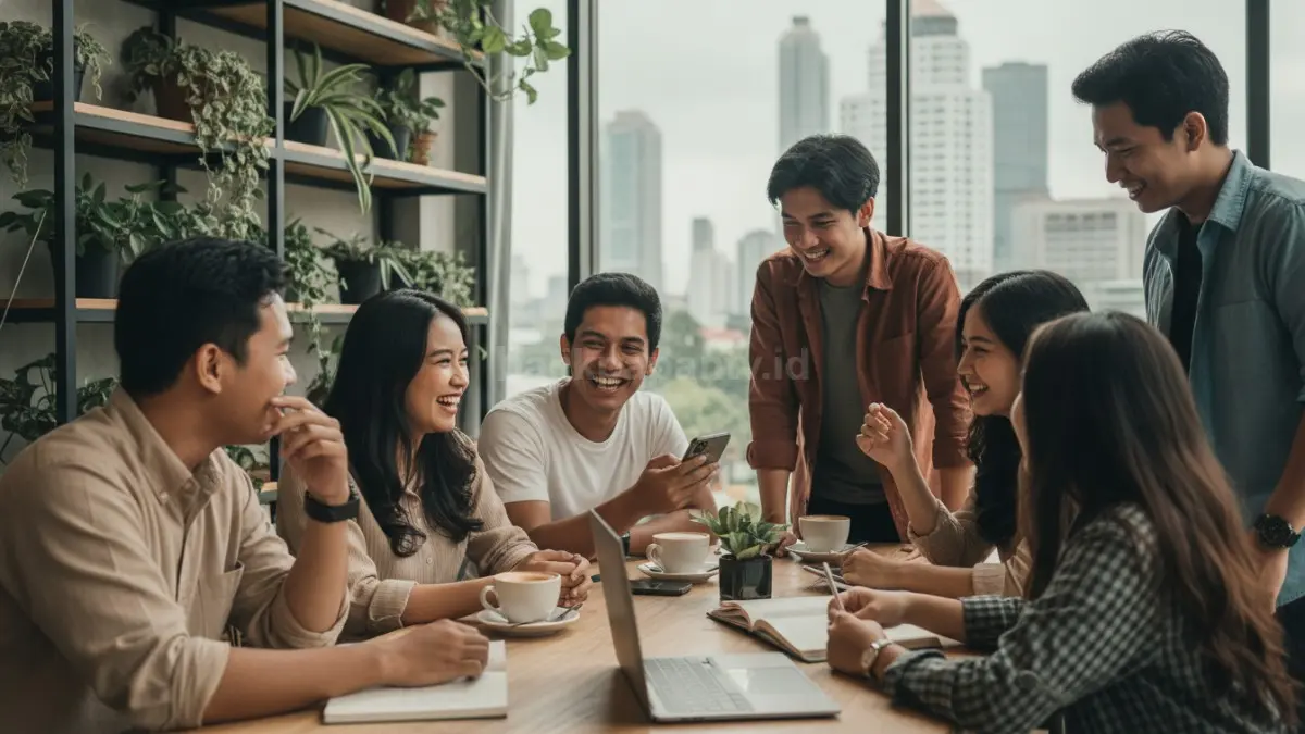 Lingkungan pertemanan sehat membantu menjaga pola pikir positif dan mengurangi tekanan sosial berlebihan setiap hari. (BTV/AI) 
