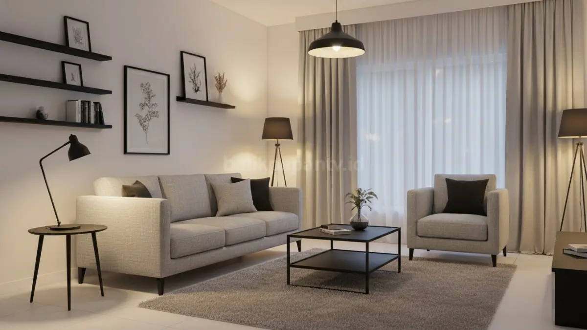 Monokrom Warm Contrast dengan Lampu Warm Light (BTV/Ai)