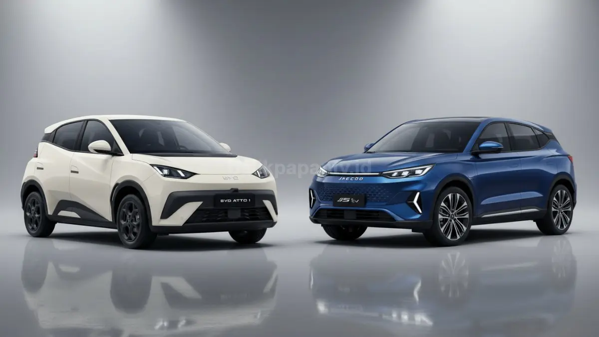 Perbandingan desain BYD Atto 1 dan Jaecoo J5 EV di pasar mobil listrik (BTV/Ai)
