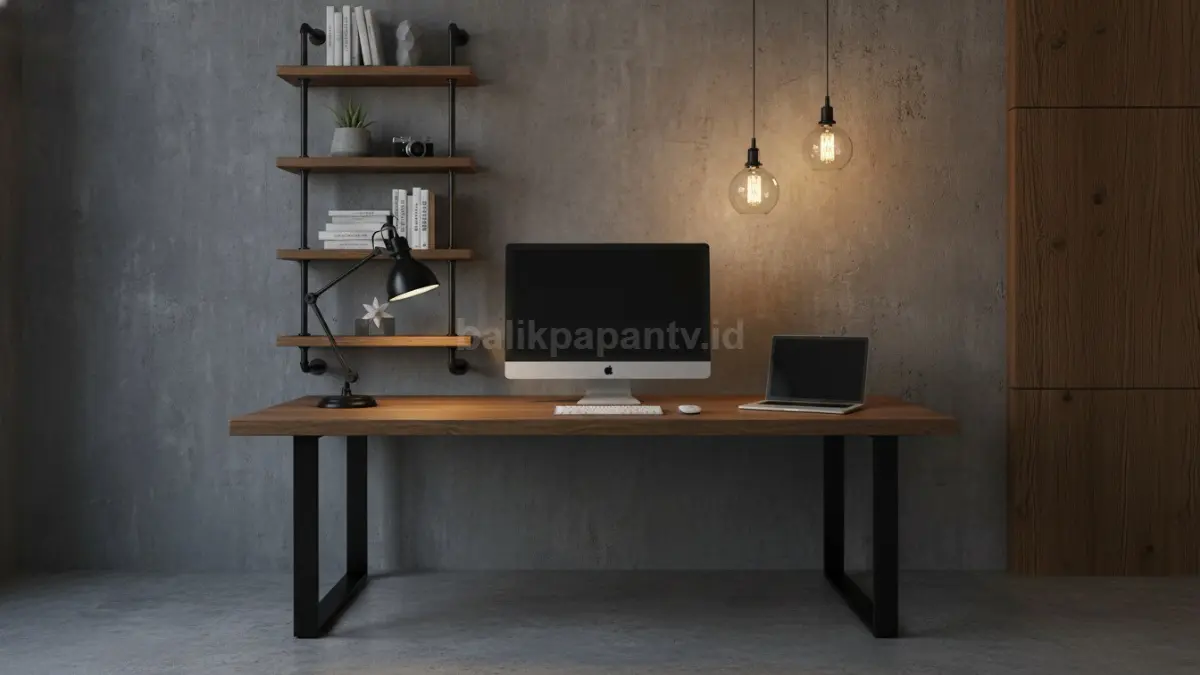 Setup industrial modern dengan rak gantung (BTV/Ai)