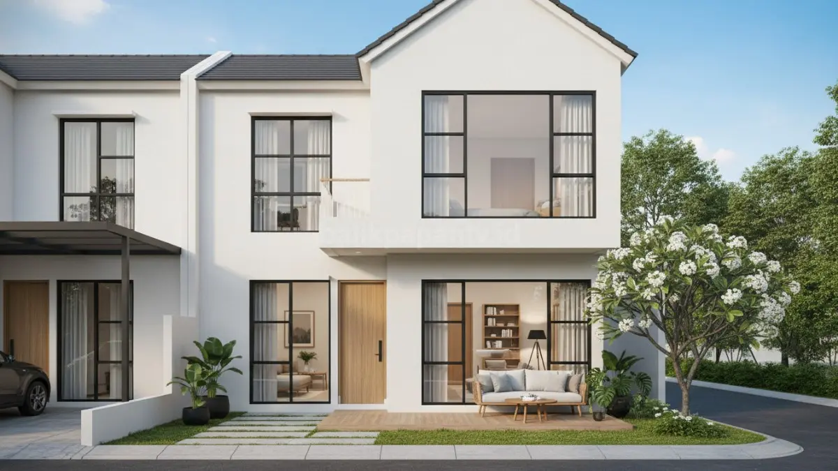 Ventilasi silang rumah tropis modern membantu ruangan terasa adem alami. (BTV/Ai)