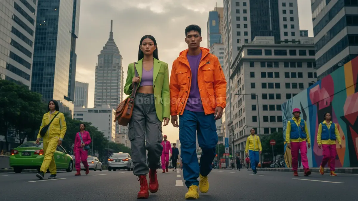 Warna berani dan utility fashion mendominasi Spring/Summer 2026 lewat kombinasi nyentrik modern penuh karakter kuat.
