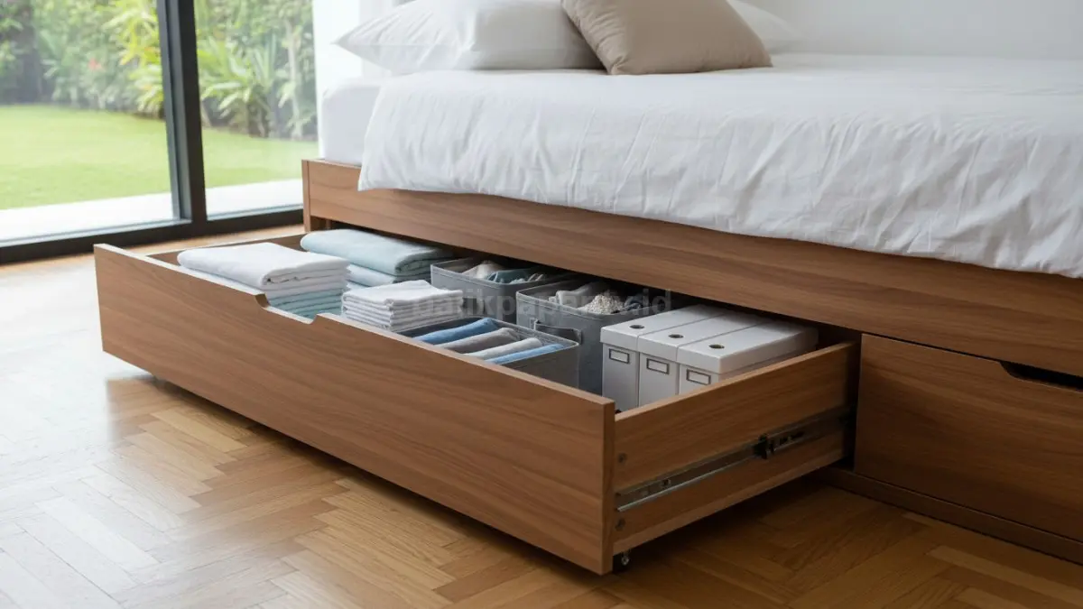 Laci bawah tempat tidur model tarik penuh (BTV/Ai)