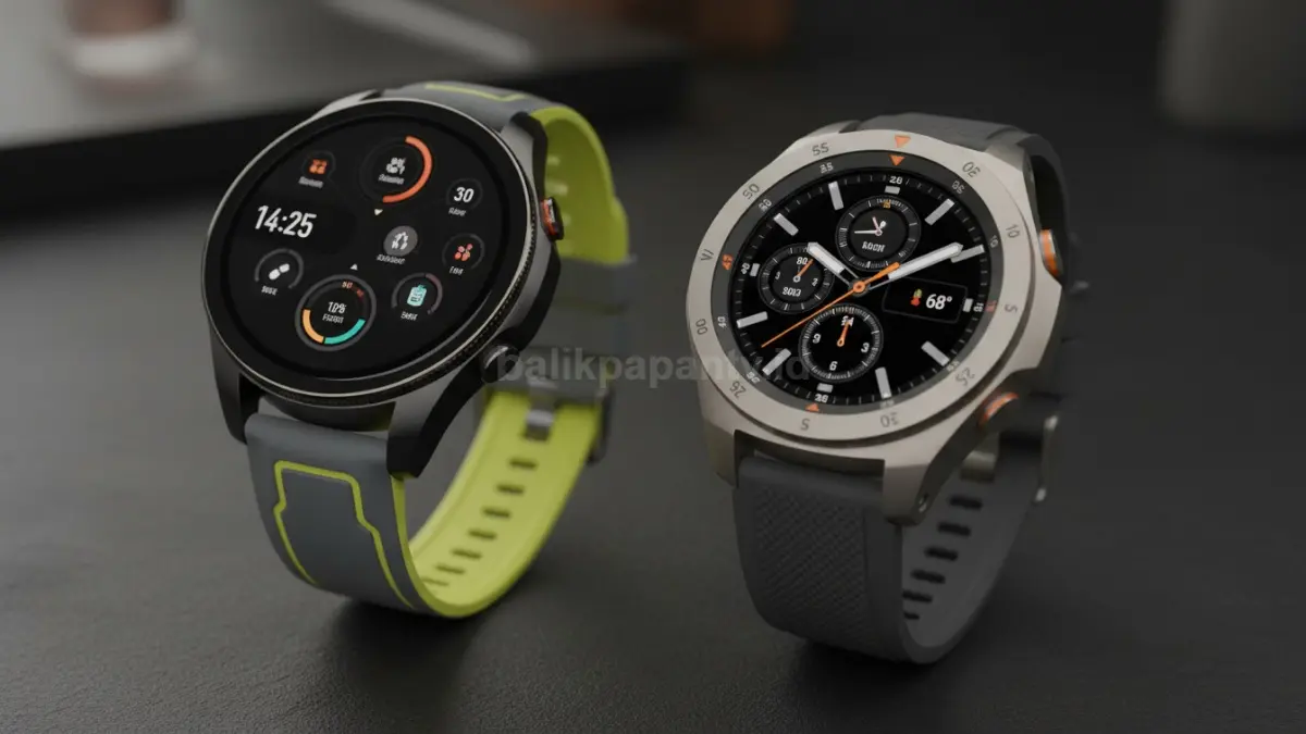 Samsung Galaxy Watch 9 dan Watch Ultra 2 tampil berdampingan dengan fokus pada perbedaan teknologi terbaru. (BTV/Ai)