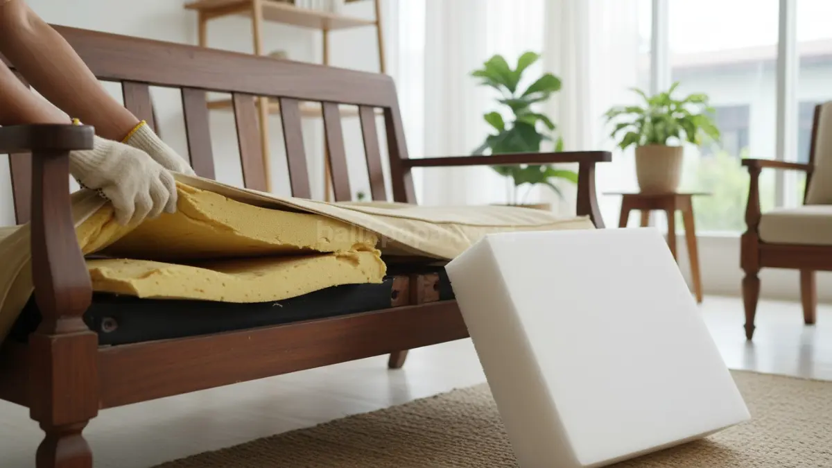 Busa high density membuat sofa lama kembali empuk, nyaman, dan terasa seperti baru digunakan lagi.
