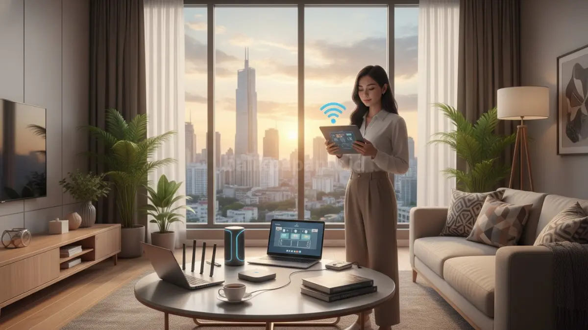 Optimasi Wi-Fi rumah 2026 membantu internet terasa lebih cepat tanpa perlu upgrade paket bulanan.(BTV/AI)