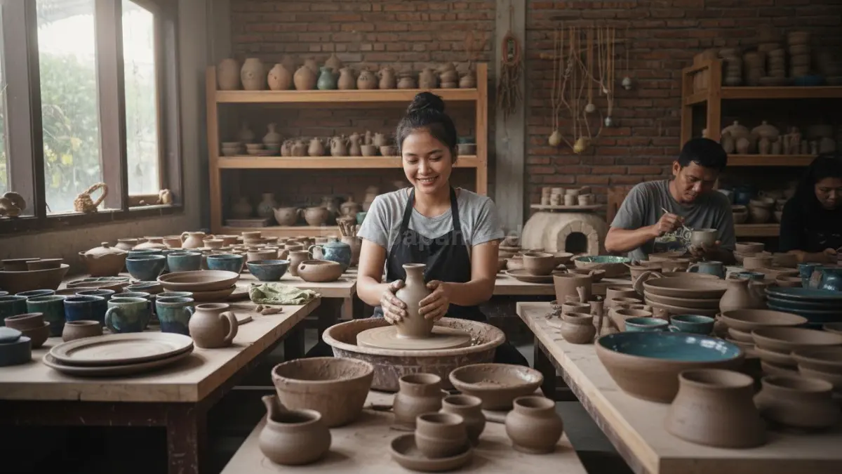 Pottery rumahan makin diminati karena membantu relaksasi sekaligus menghasilkan keramik fungsional untuk kebutuhan sehari-hari.