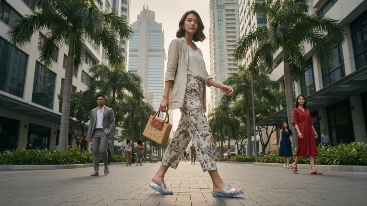 Tren jelly sandals 2026 populer karena nyaman dipakai, stylish, dan mudah dipadukan berbagai outfit harian. (BTV/AI)
